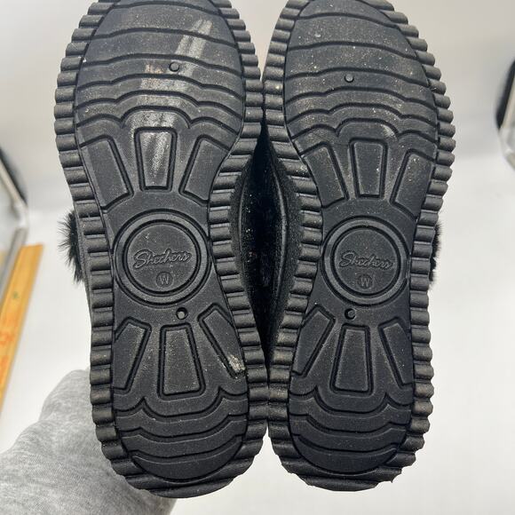 Skechers Slipper Womens Size 6 Wide Black Cozy Lite Sparkle Knit Sweet Walk - Picture 8 of 10